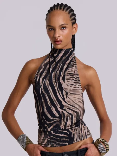 Zebra Zene Backless Top